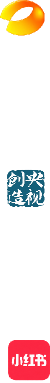 湖南卫视、央视与小红书标志